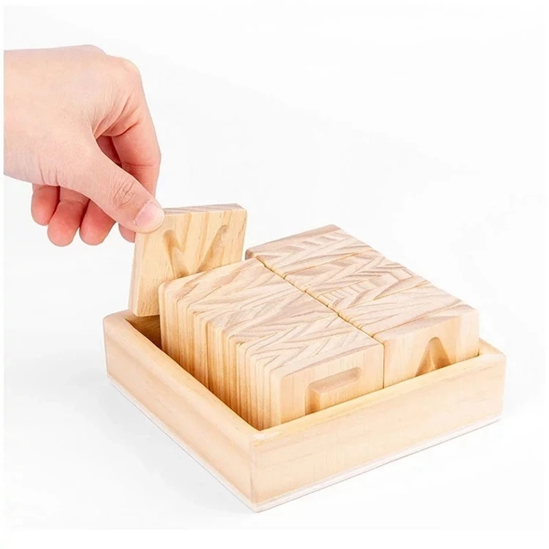 HOT-Early Educational Toys Wooden Grooved Calligraphy Board English Alphabet Practice Learning Toy For Kids