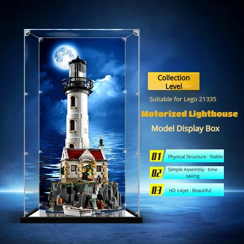 

Пылезащитная коробка для дисплея 3 мм для lego 21335, моторизованная витрина для маяка, органайзер для хранения (набор Lego в комплект не входит)