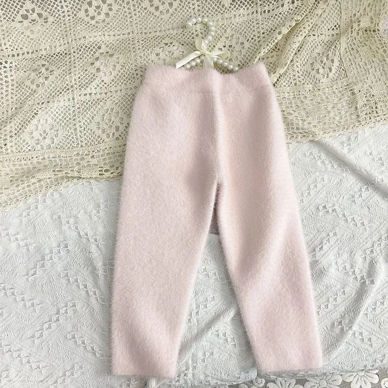 Baby Girl Boy Knitted Pant Loose Infant Toddler Child Wide Leg Trousers Solid Color Sping Autumn Winter Baby Clothes 2-7Y