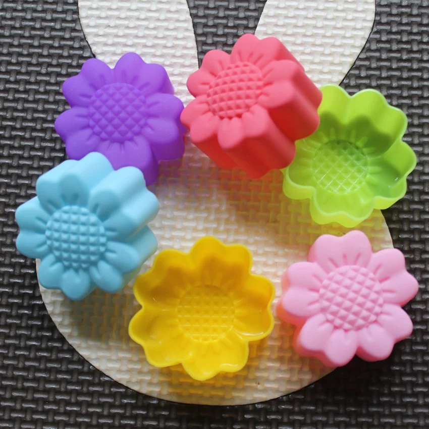 6 Pcs Set Non-Stick Flower Designs Silicone Mold Chocolate Pudding Ice Mould Cupcake Cake Tools DIY Mini Soap Molds Tulip stars - view 4