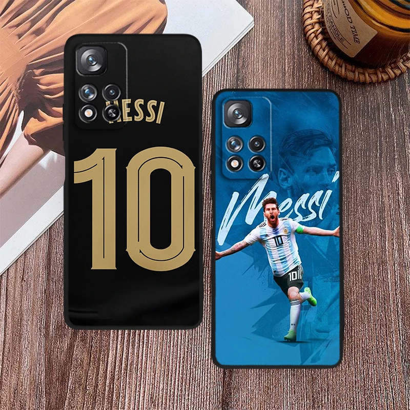 Soccer Superstars M-Messi For Xiaomi Redmi Note 12 12S Turbo 11 11T 11S 10 10S 9 8 8T 7 Pro Plus 5G Black Phone Case Cover