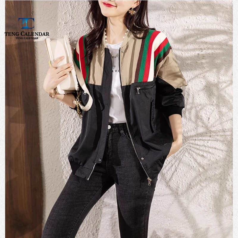 대형 짧은 재킷, 인기 있는 유럽 스타일 200파운드 카디건 야구 재킷, 여성 2025 봄 새로운 스타일