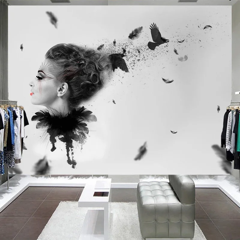 

Custom Wall Mural Wallpaper Modern 3D Abstract Beauty Barber Clothing Store Personality Background Photo Wall Paper Backdrop