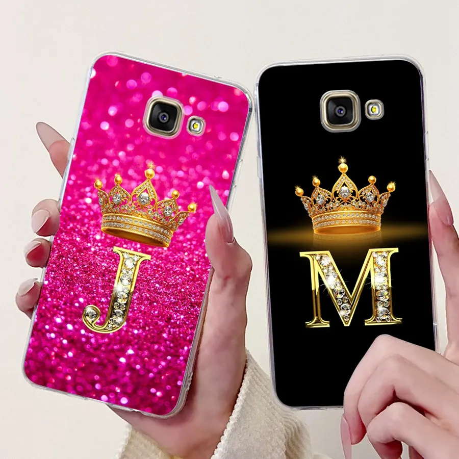 Para Samsung Galaxy A3 2016 A310F Funda A3 2017 A320F corona letra TPU Funda de silicona suave para SamsungA3 A 3 2016 2017 Funda de teléfono
