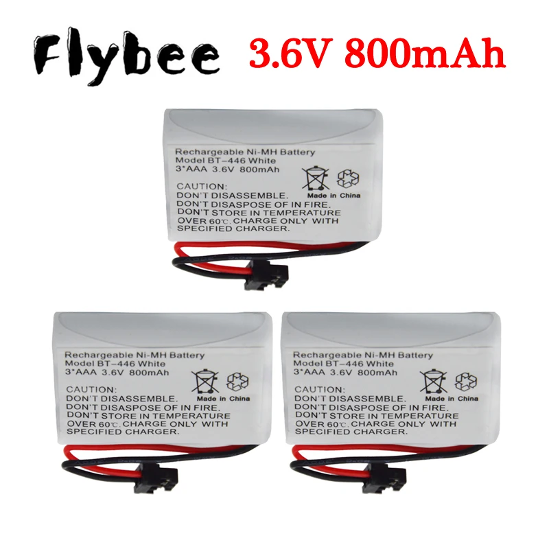 3Pcs 3.6V 800mAh BT-446 BT446 BT-1005 Battery for Uniden Cordless Phone BBTY0503001 BT-1004 GE-TL26402 BT-504 CPH-488B Handset