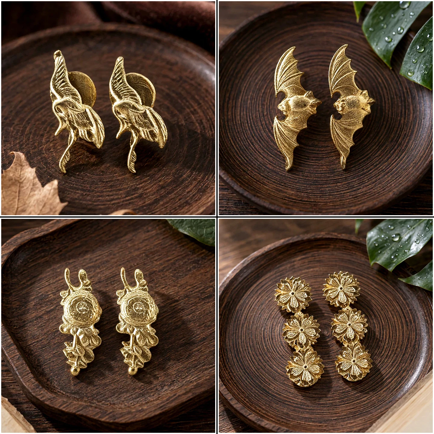 Japanese Katana Tsuka Handle Ornaments Sword Hilt Decor Fittings DIY Katana Replacement Parts Solid Brass Menuki Pair