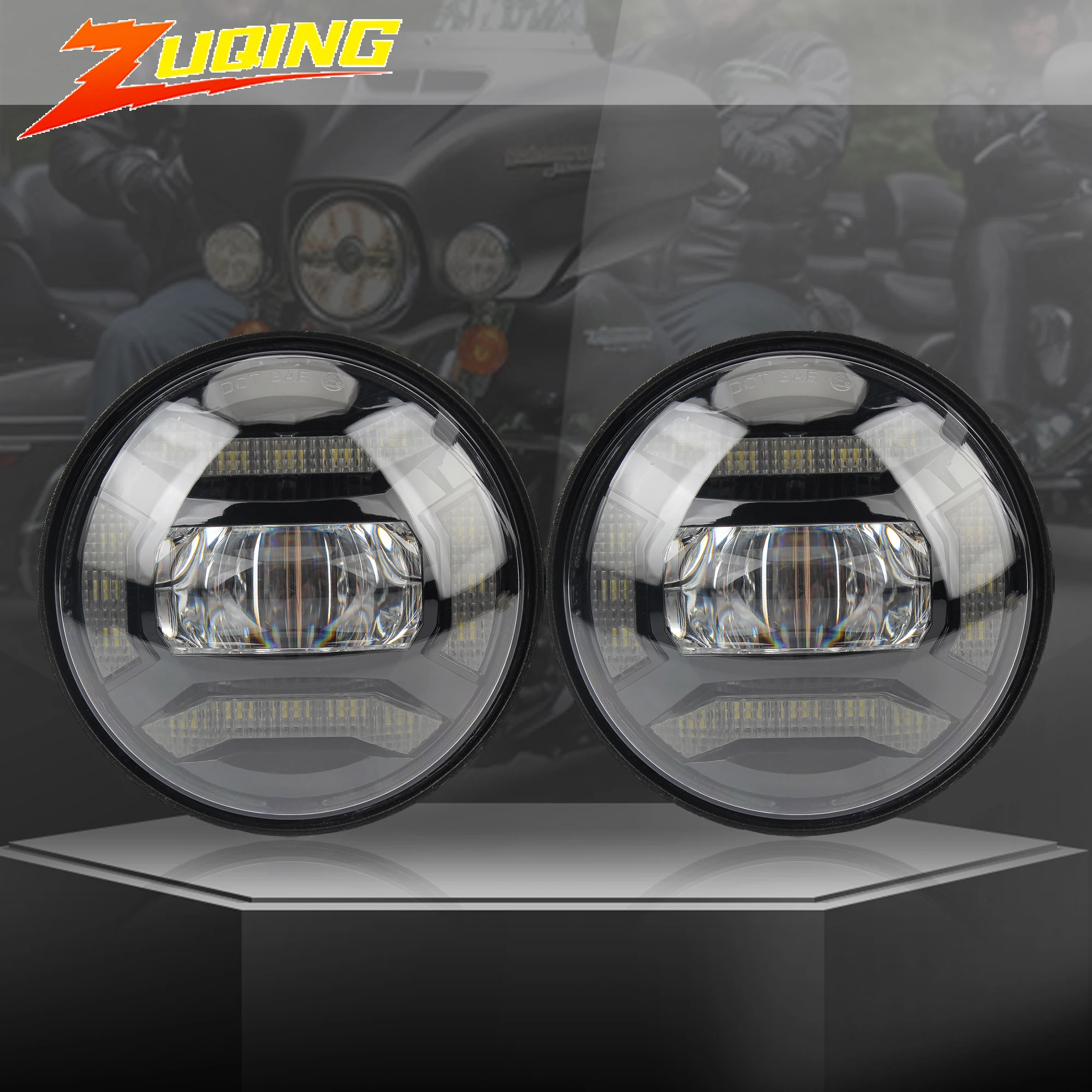 

4.5“ Motorcycle LED Fog Auxiliary Lights Passing Lamps for Harley Touring Classic FLHR Road King Motorbike Replacement Parts