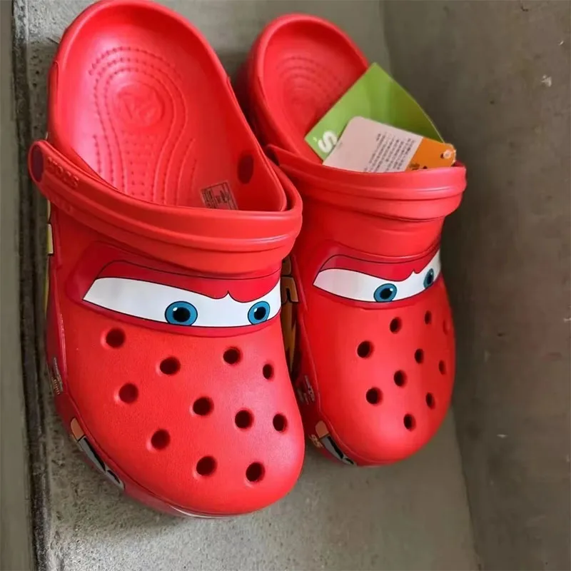 

Disney LED Lighted Car Kids Shoes Lightning Mcqueen Shoes Animation Children Beach Sandals Waterproof Hole Bottom Boys Girl Gift