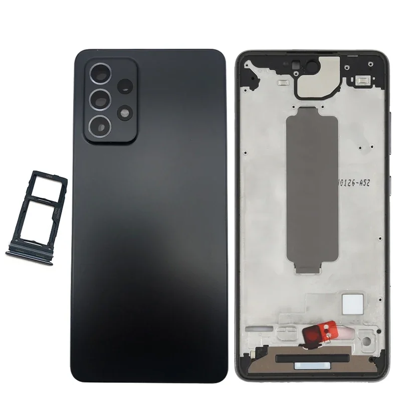 A52 4G middle frame For Samsung Galaxy A52 A525 Back Battery Cover Door Rear Housing Case Lens With SIM Card Tray