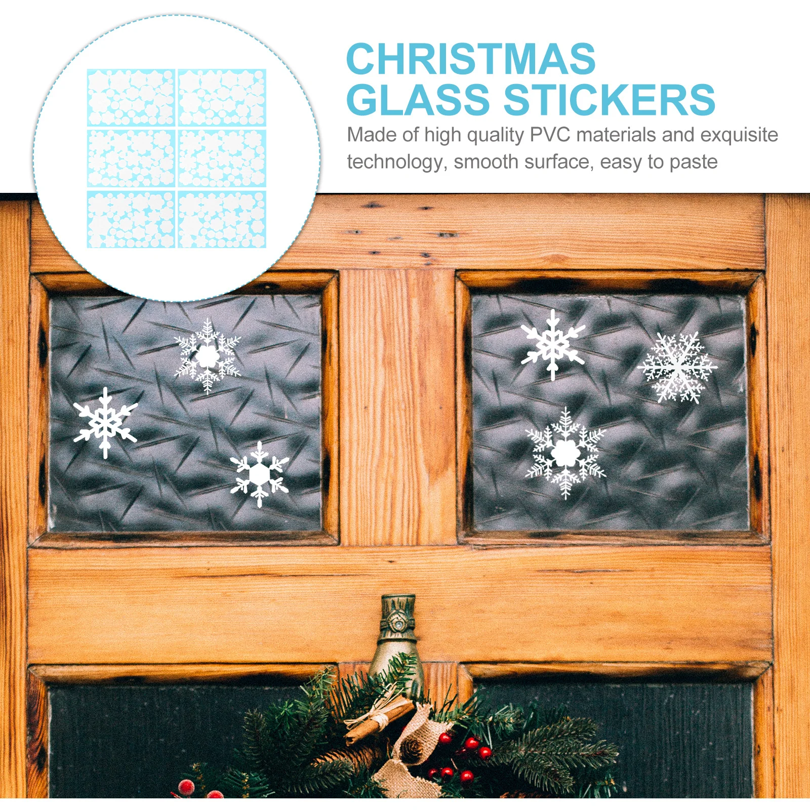 

Adhesive Snow Stickers 6 Sheets for Christmas Party Decor Realistic Snowflakes Exquisite Design Glass Window Decor