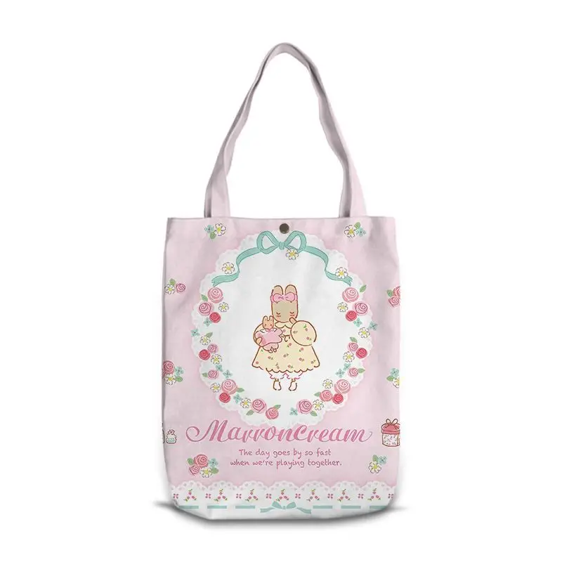 Sanrio Marroncream Kawaii Cartoon Pattern stampato borsa a tracolla in tela creativa periferica moda borsa decorazione ragazza