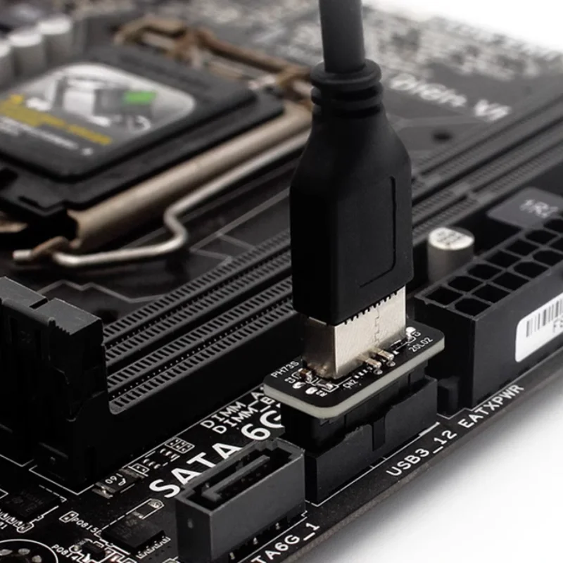 Cabeçalho interno usb 3.0 para usb 3.1/3.2 tipo c frontal tipo e adaptador conversor de 20 pinos para 19 pinos para pc placa-mãe conector riser