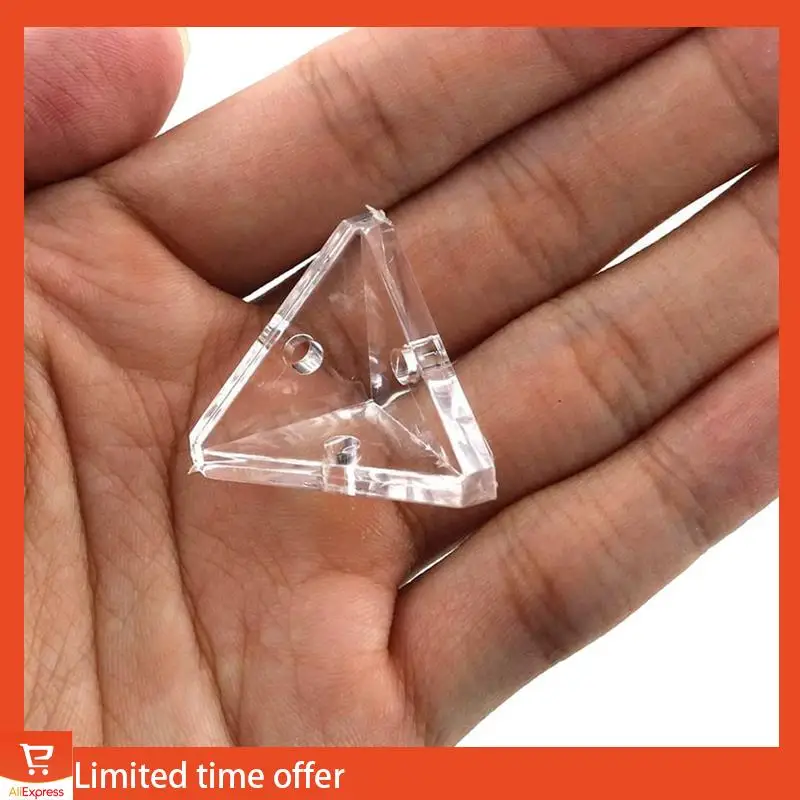 新鮮な 96 個のアクリルコーナーブラケット半透明ネジ付きクリア 3 穴直角ジョイントブレースブラケット