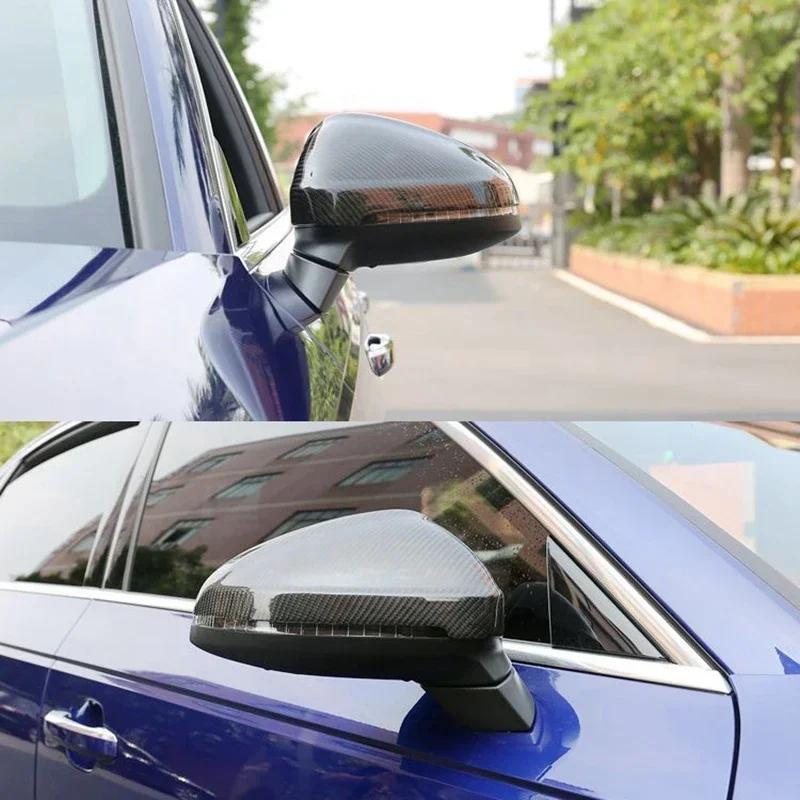 For AUDI A4 S4 RS4 B9 A5 S5 RS5 2017 2018-2024 Real Carbon Fiber Car Wing Rear view Side Mirror Cover Car Styling Add On Style