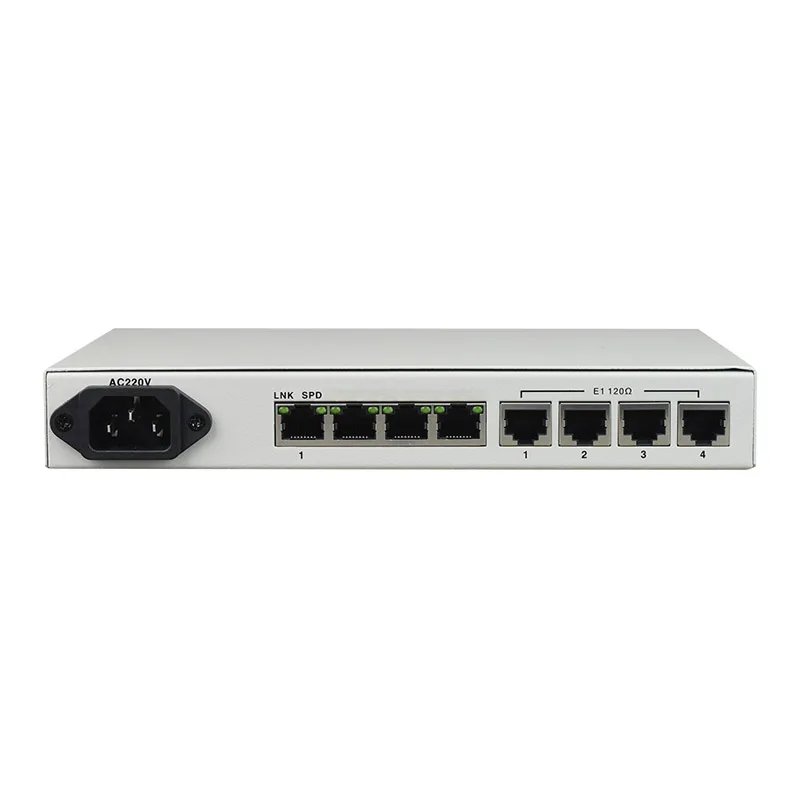 High Performance 4E1 FE Interface Converter 4 Port Fast Ethernet to  E1 Converter