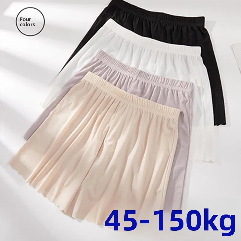 

plus Size Loose Safety Pants Women's Ice Silk Bottoming Shorts plus Size Extra Large Summer Casual High Waist Pants