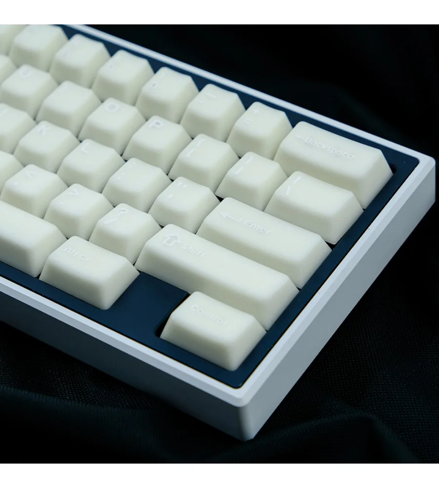 Keycap PBT two-color injection molding original factory height white marble/powder jade semi-transparent 114-key milky