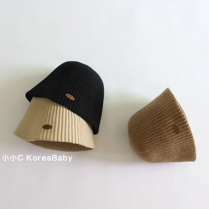 Cappello da bambino corea bambini morbido ceroso confortevole cappello di lana cappello da pescatore cappello lavorato a maglia caldo 2023 autunno e inverno nuovo cappello stile straniero