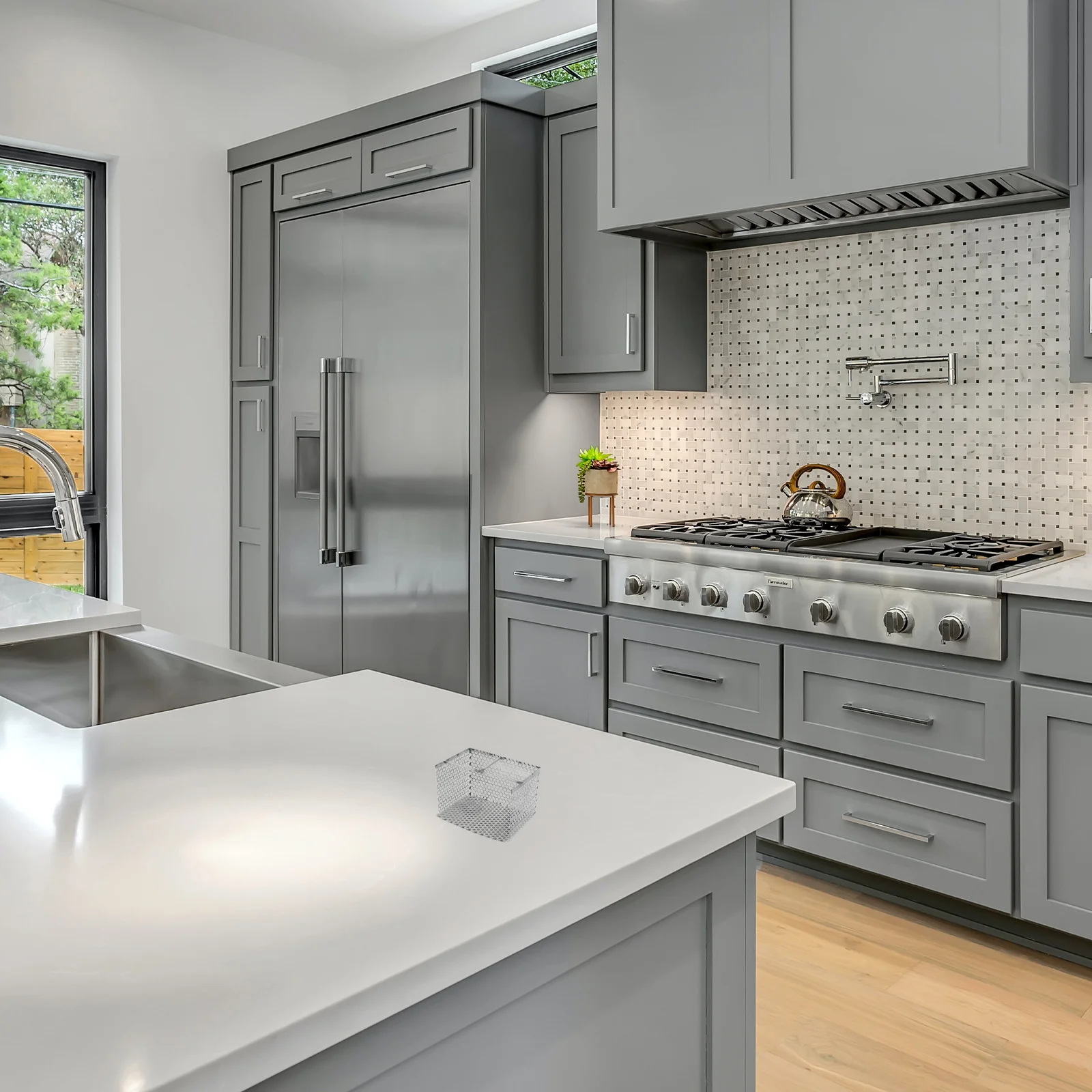 سلة تصريف المزراب التجارية، أداة تصفية من الفولاذ المقاوم للصدأ، تصميم عالي التحمل يمنع قباقيب الماء الناعم