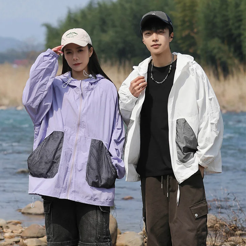 

Outdoor Lightweight Hiking Jackets Unisex UPF50+ UV Sun Protection Jacket Women Men Summer Long Sleeve Sun Shirt Sunscreen Coats