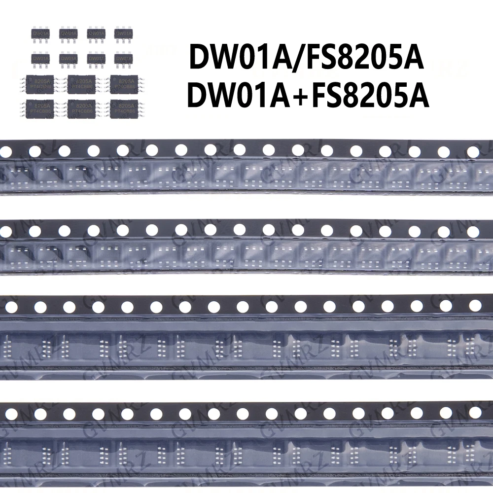 100PCS ( DW01+ 8205A ) Each 100pcs FS8205A FS8205 Combination SOT23-6 TSSOP8 Battery Protection Chip IC