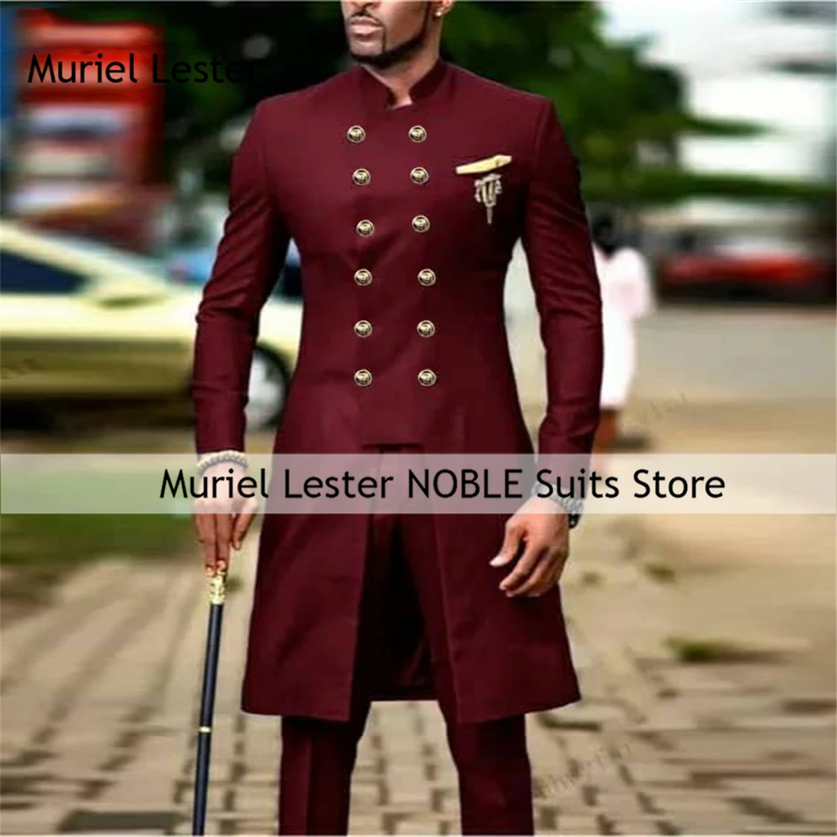 

Мужской костюм по индивидуальному заказу, приталенный двубортный длинный пиджак + брюки из Южной Африки, комплект из 2 предметов, вечерние платья, свадебный смокинг жениха