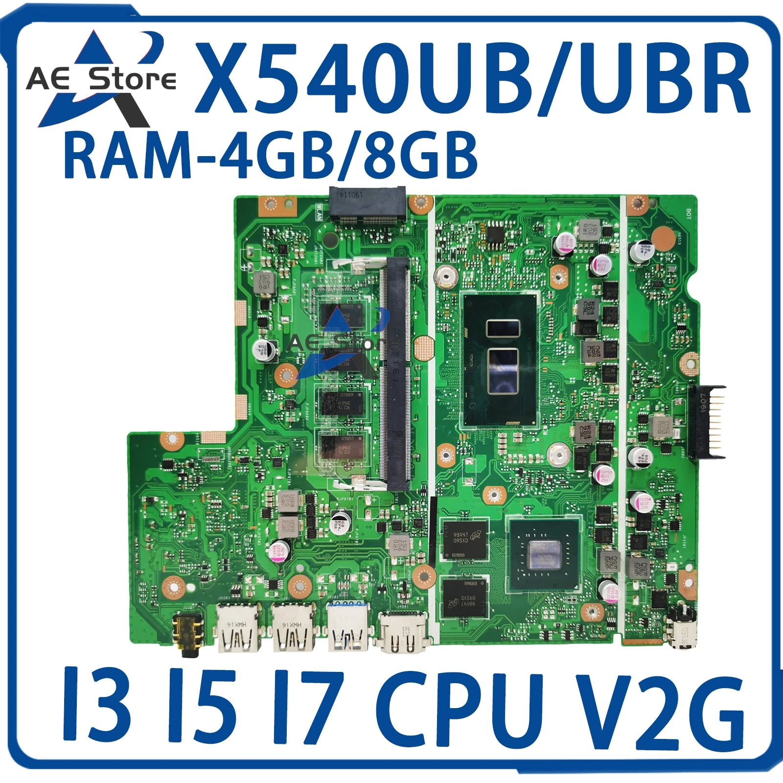 X540UBR Mainboard X500U X543U R540U P540U F540U A540U K540U X540UV X540UB Laptop Motherboard I3 I5 I7 4GB/8GB-RAM