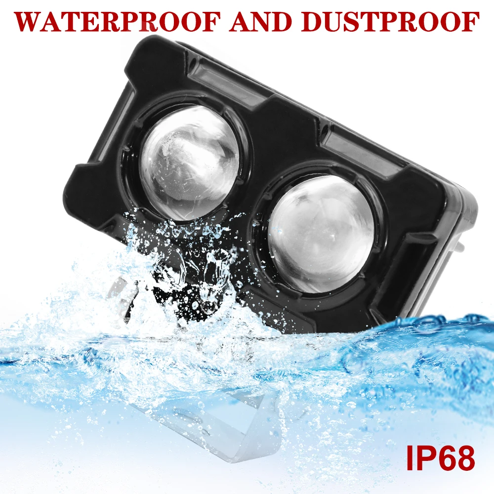 1 قطعة 20 واط عدسة الأضواء عدسات مزدوجة الأضواء دراجة نارية LED الدراجات النارية مساعد الضباب مصباح ثنائي اللون الأبيض الأصفر الضوء