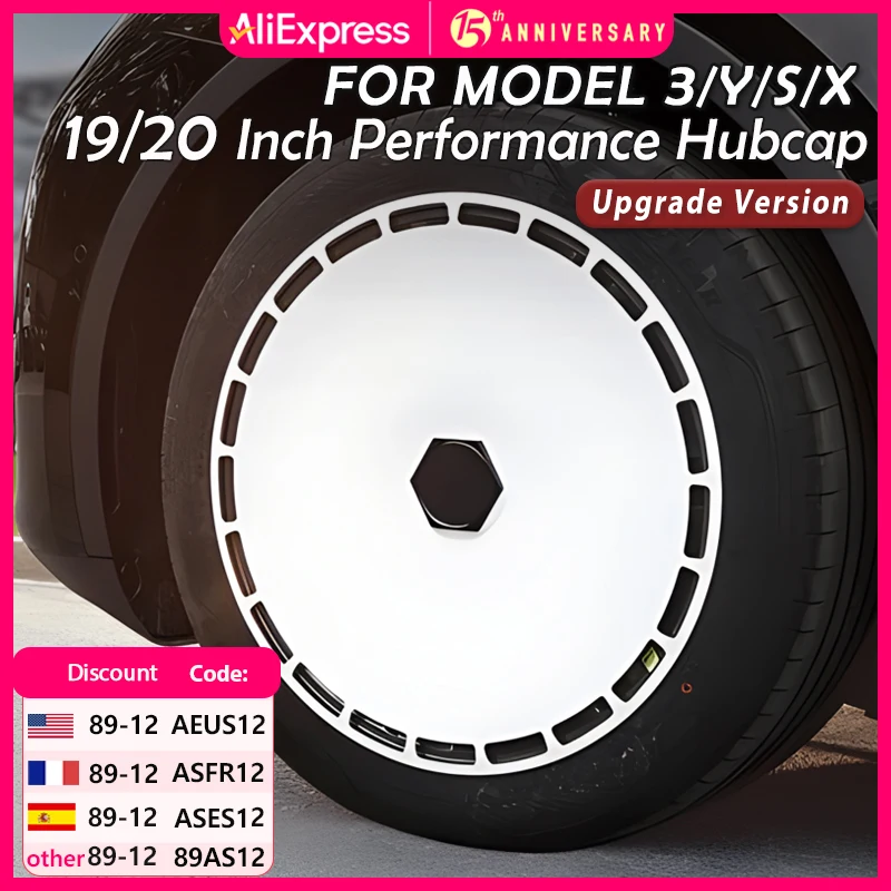 

4 шт. для Tesla Model Y/S/X, сменная крышка ступицы автомобиля, производительность, автомобиль 19 20 дюймов, крышка колеса, полные колпаки обода, аксессуары 2023