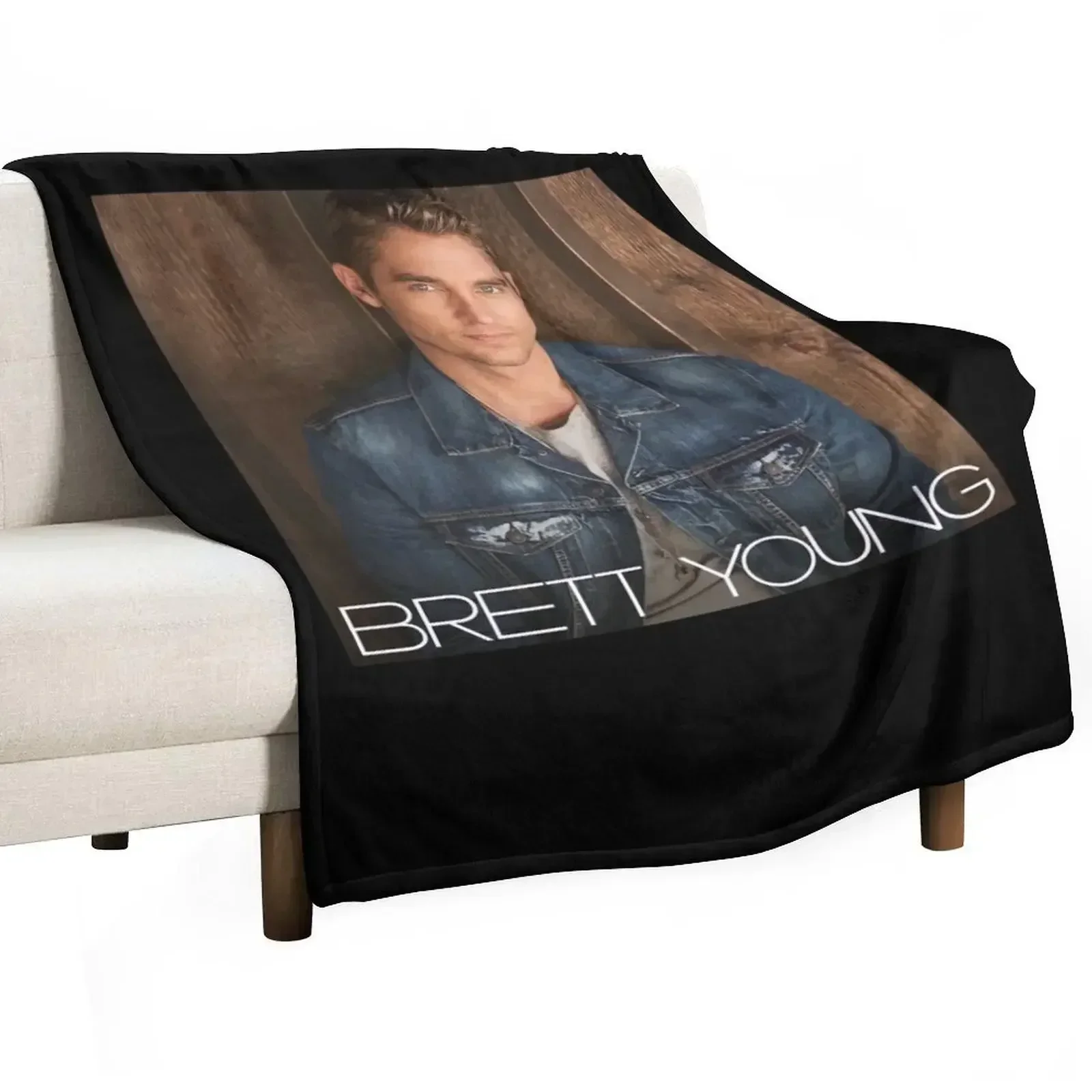 Brétt Yóung Básíc Throw Blanket for sofa Custom Winter beds Sleeping Bag Blankets