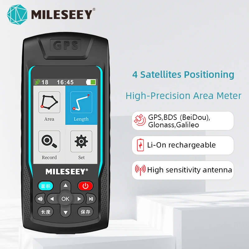 Mileseey GPS/Plough Land Meter MC8066 Handheld GPS Area meter Tester Land Measuring Instrument Plough Navigation Land Area Meter