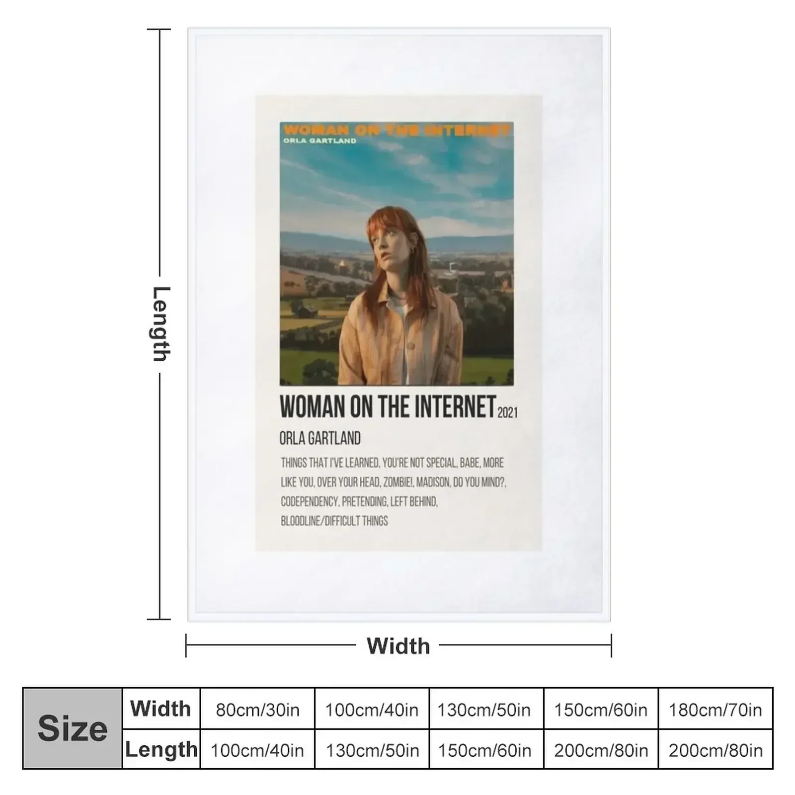 orla gartland woman on the internet album poster Throw Blanket couch cozy soft plush fuzzy picnic outdoor blanket