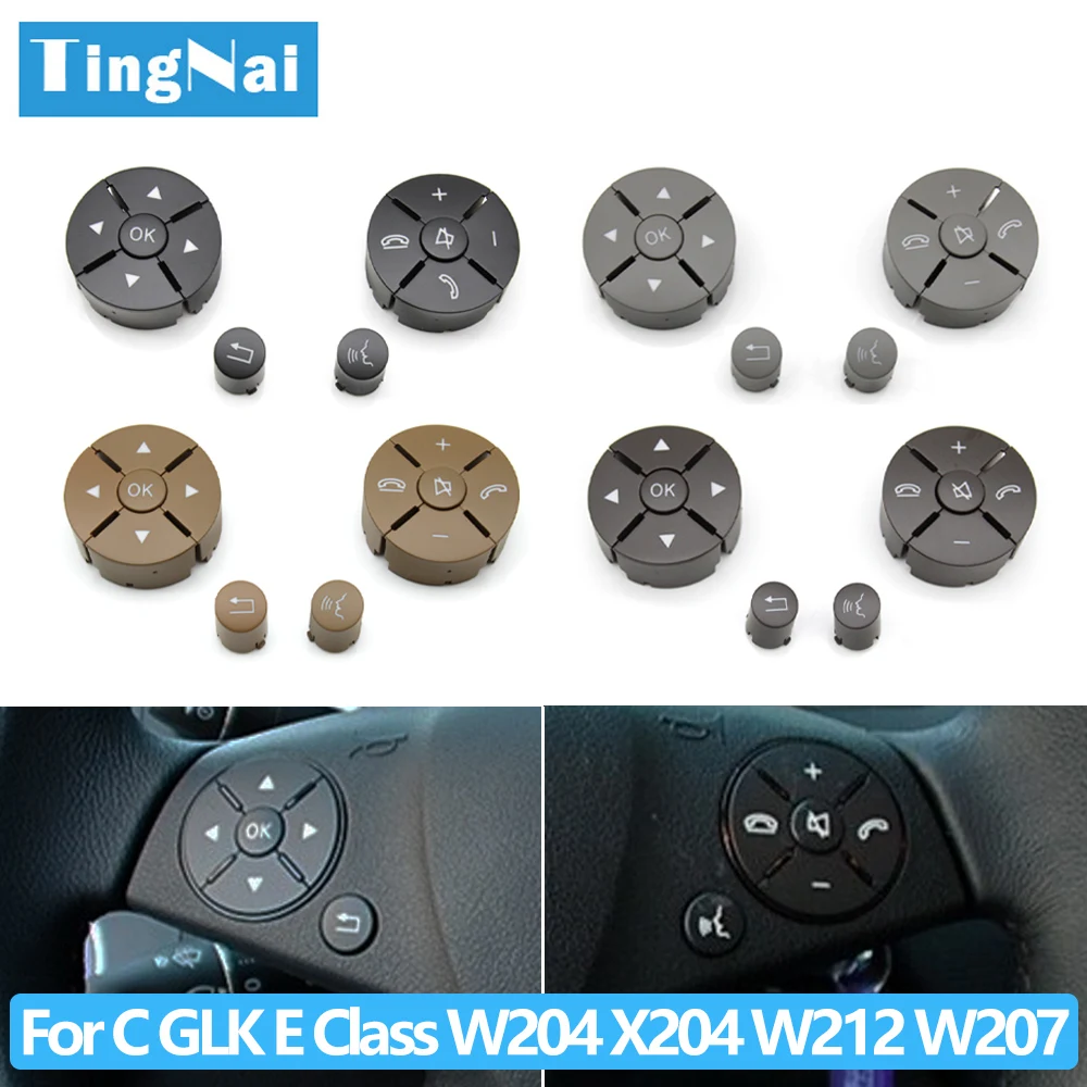 Car Multi-function Steering Wheel Control Buttons Cover For Benz C GLK E Class W204 X204 W207 W212 C180 C200 C250 C260 C300 C350