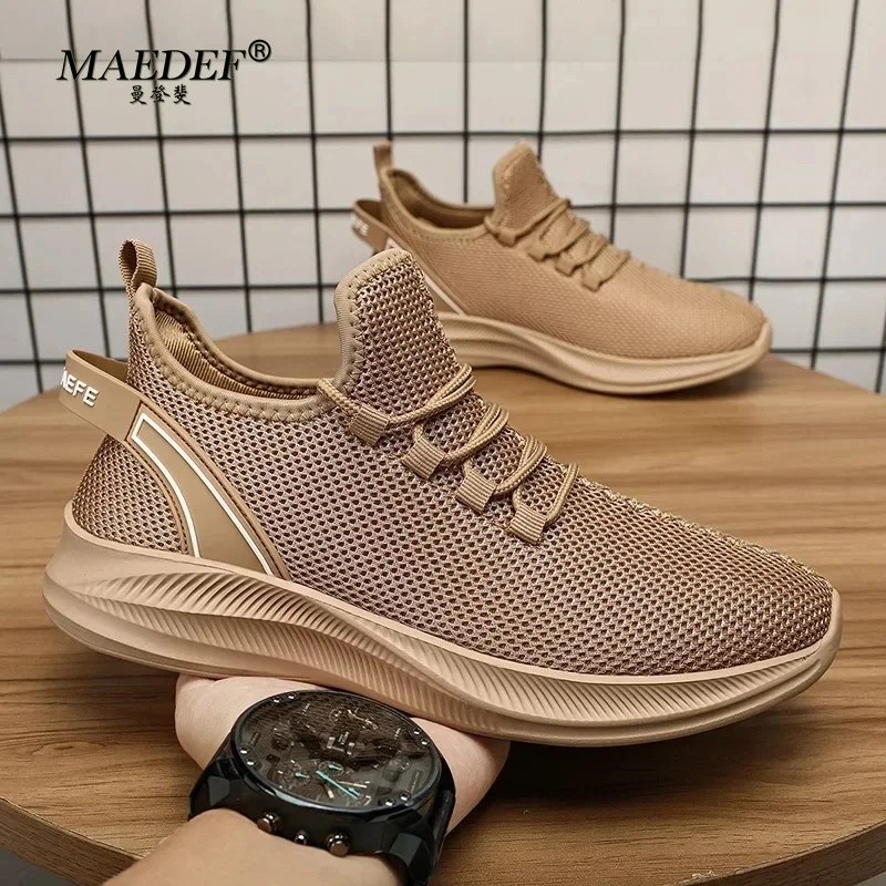 Zapatillas deportivas de malla transpirable para hombre, zapatos de tenis informales, ligeros, para exteriores, verano, 2024