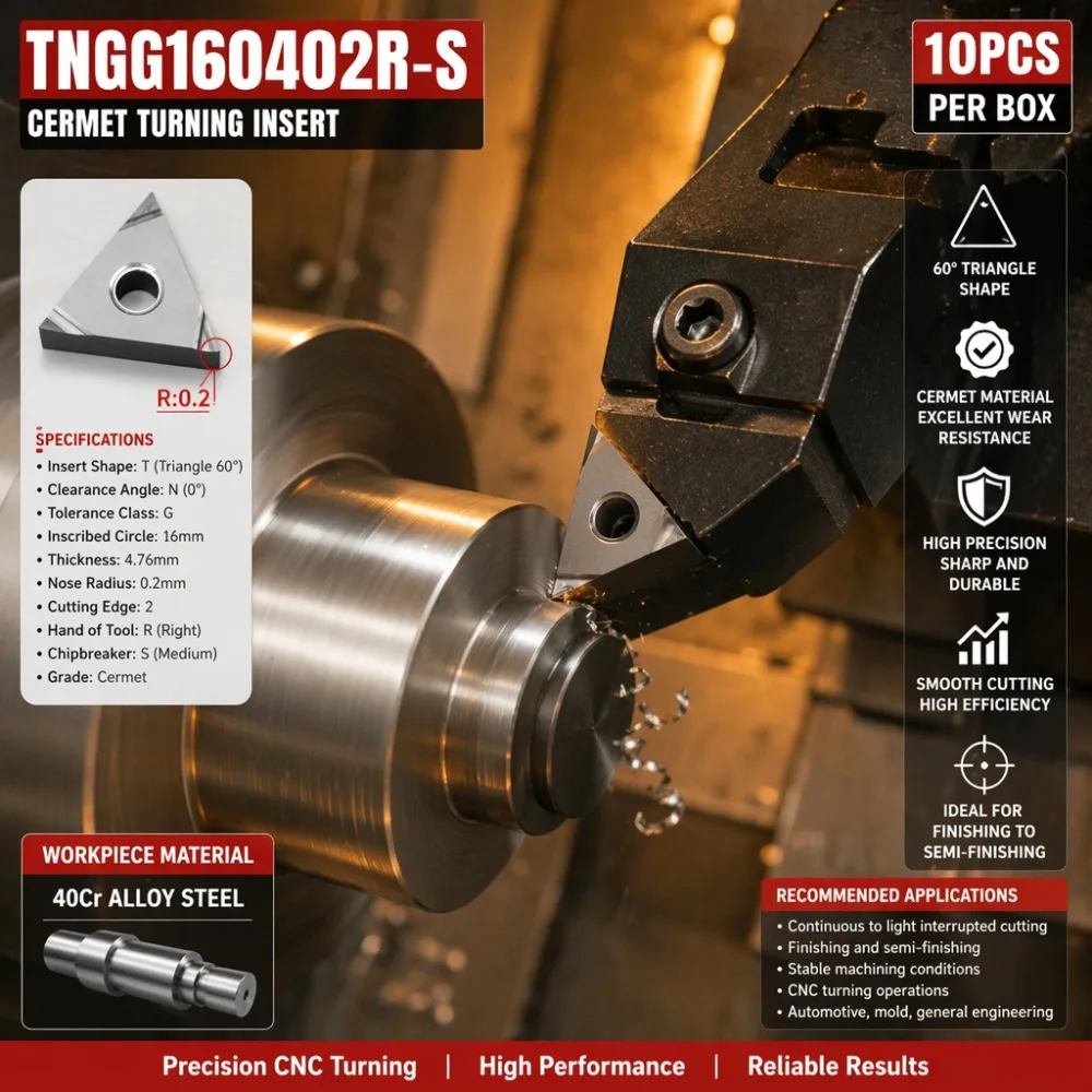 10pcs TNGG160402R-S TNGG160404R-S BT920G Ceramic Finishing Insert TUrning Tool Lathe Machining Cutting Tool