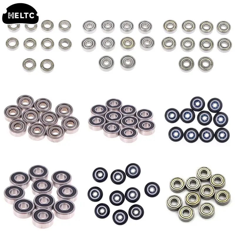 10PCS Deep Groove Spherical Carbon Steel Miniature Bearings Double Shielded Miniature High-carbon Steel Single Row 13Models