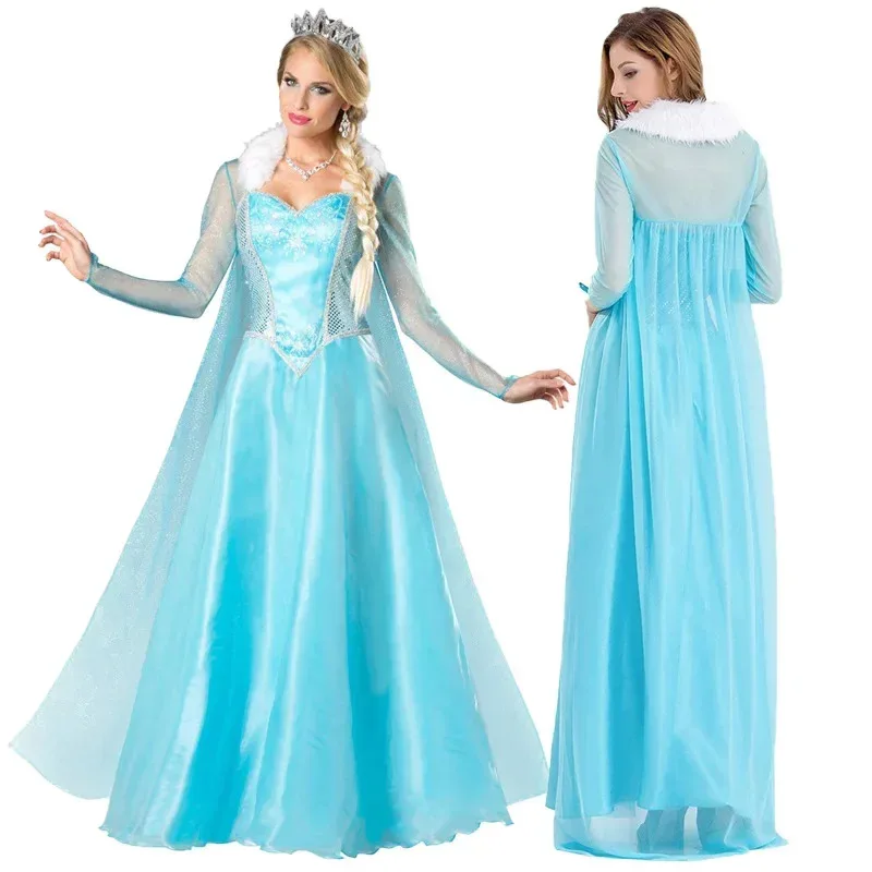 

Frozen Cosplay Elsa Cosplay Costume Princess Dress Cloak Elsa Adult Ice and Snow Princess Dresses Halloween Performance Costumes