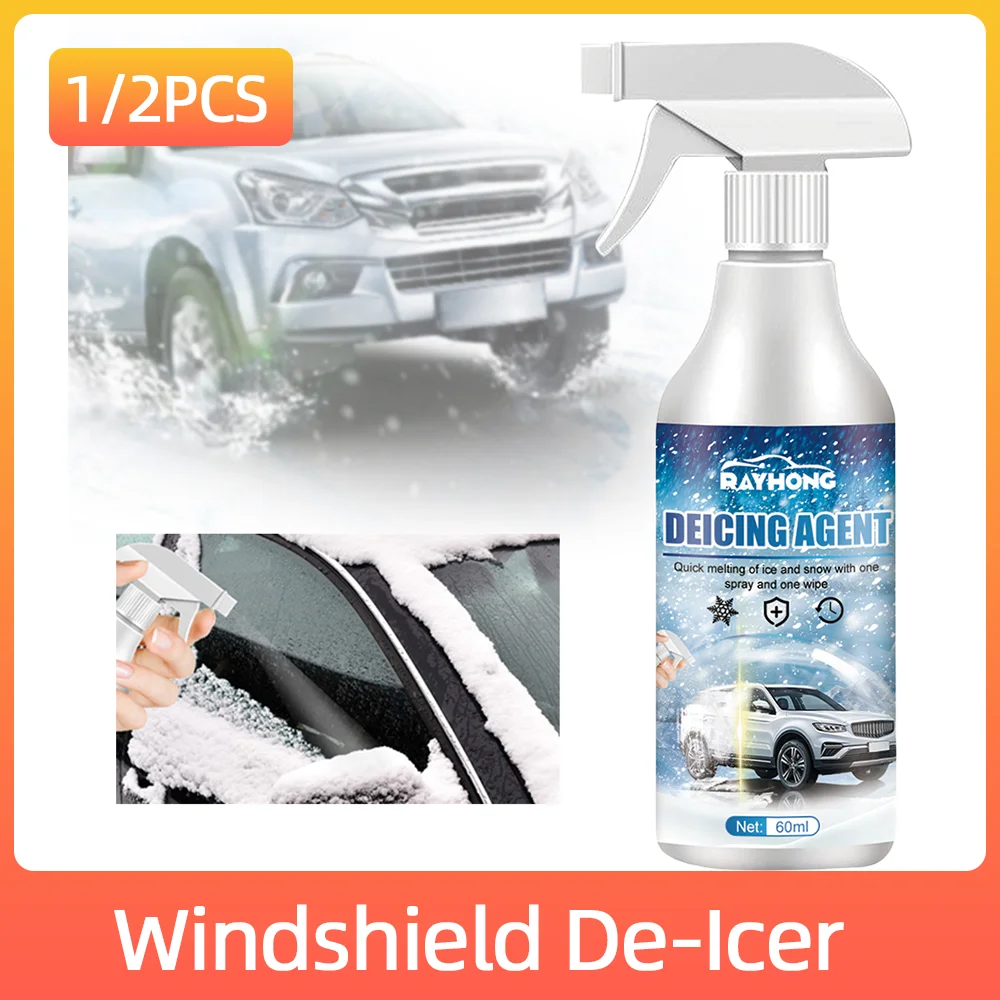 Winter De Icing Instantly Melts Ice Auto Windshield Deicing Spray Car Window Cleaner 60ML Road Anti Slip Winter Vehicle Supplies