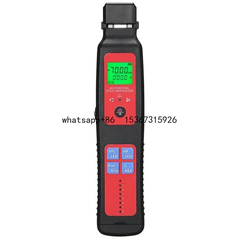 Fiber optic equipment Dry battery type optical identifier with  power meter Red light source 10mW LED RJ45 LAN tester