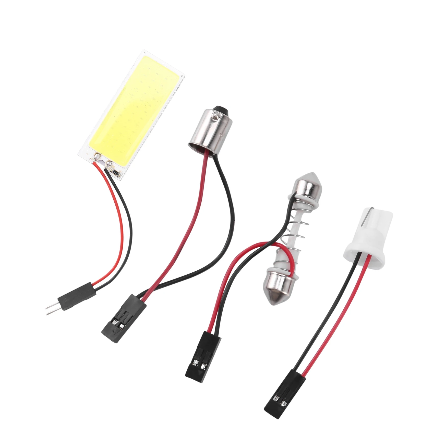 ●T10 501 W5W BA9S Festoon Dome Interior 36 LED COB Adapter Panel Light Bulb DC12V Pure White-A57M