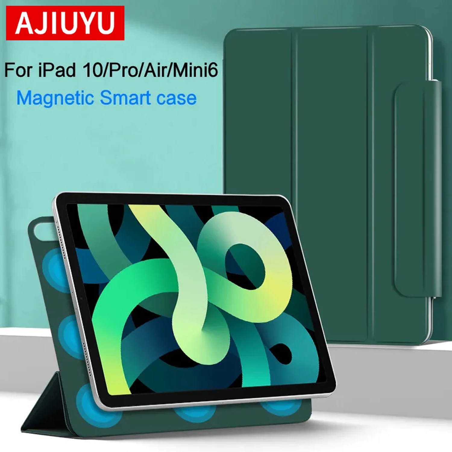 

Чехол AJIUYU для iPad Air 5, чехол для iPad Pro 11, 12,9 дюймов, магнитный чехол для Air 2022, умный чехол для Mini 6, чехол для iPad 10-го поколения