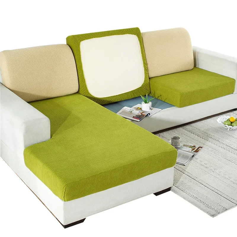 Jacquard Sofa Seat Cushion Cover Elastic Removable Sofa Cover Furniture Protector L Shape Armchair Single Sofa Slipcovers
