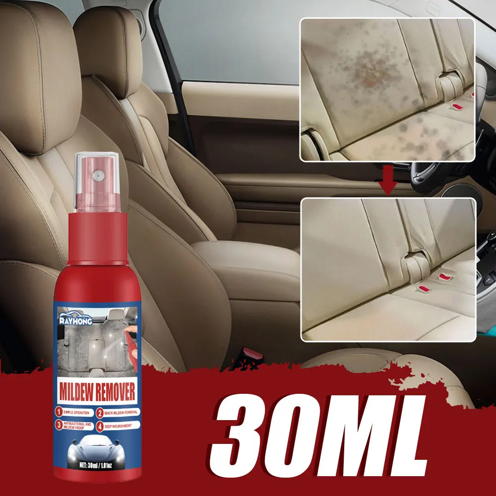 

30ml Universal Car Mildew Remover Multi-Functional Car Interior Cleaner Spray Stains Remover for Leather Fabric Car Seat Care