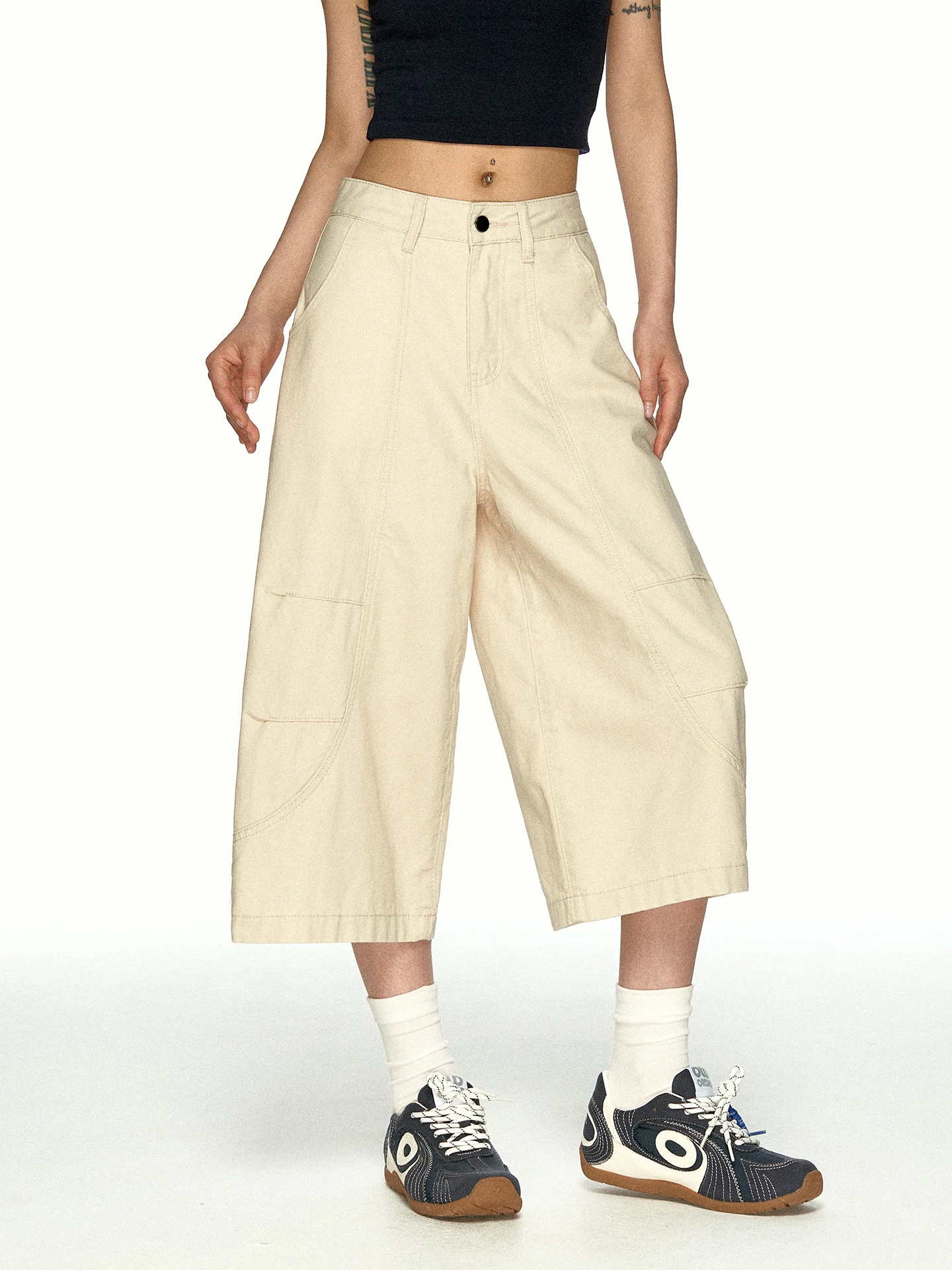 High Waist Wide Leg Denim Jeans Women's Summer Thin Loose Slim Straight Seven-Foot Pure Color Casual Trousers