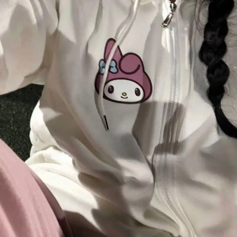 

Sanrio My Melody Весенняя толстовка с капюшоном для верхней одежды Kawaii Аниме Модные повседневные комплекты брюк Женское предложение и жидкость Все дешевые полные комплекты