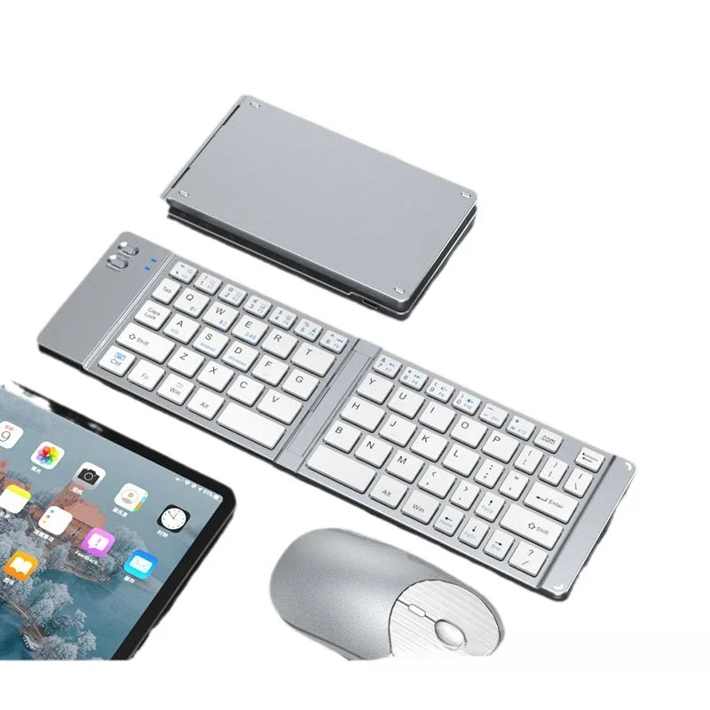 Folding keypad three-mode bluetooth 2.4G keyboard and mouse set type-c charging suitable tablet