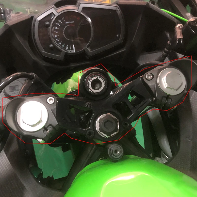 For Kawasaki Ninja 400 2018-2023 Motorcycle Front Fork Trident Clamp Up and Down Bridge CNC Motorcycle Accessories