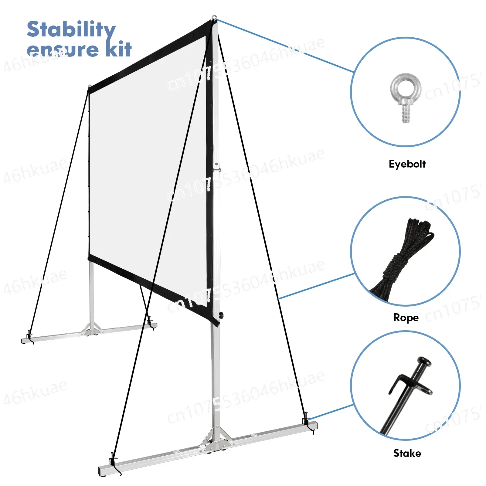 شاشة عرض محمولة سريعة الطي شاشة عرض سينما الأفلام الخارجية مع حامل وحقيبة 150 بوصة 16:9 332 × 187 سم