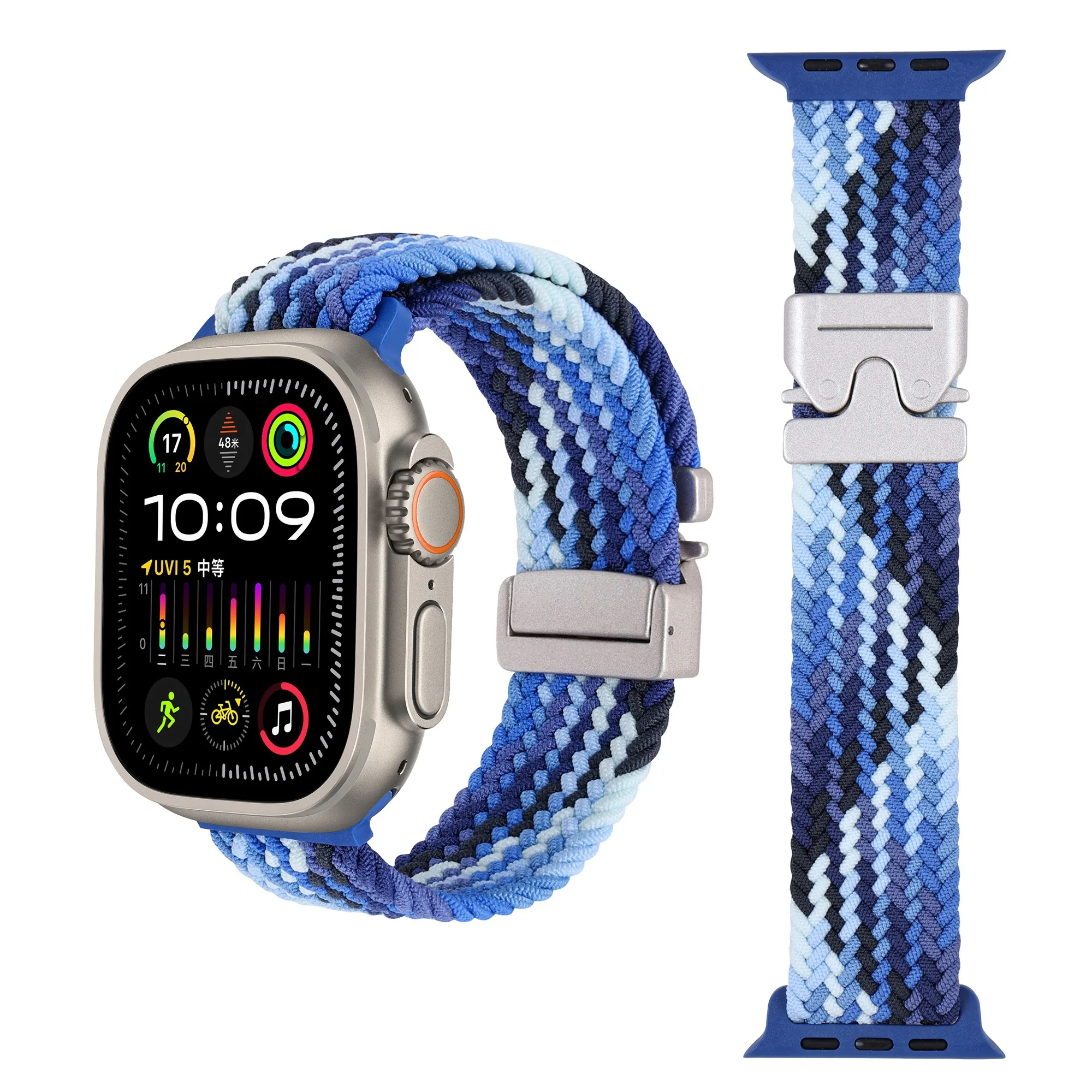 Nylonarmband für Apple Watch, 46 mm, 45 mm, 44 mm, 49 mm, 42 mm, 41 mm, Fallschirmarmband, iWatch Series Ultra 4, 3, 2/12, 11, 10, 9, 8, SE, Armband. – Detail 7