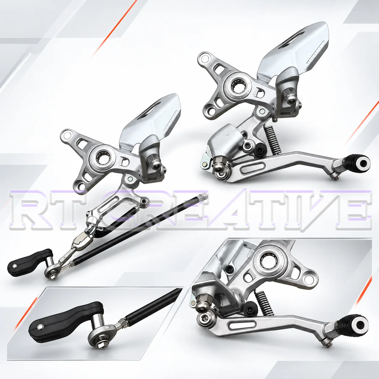 Sport Bike QJMOTOR SRK921RR Front Rider Foot Peg Foot Pedal Mount Holder Assembly Aftermarket Parts
